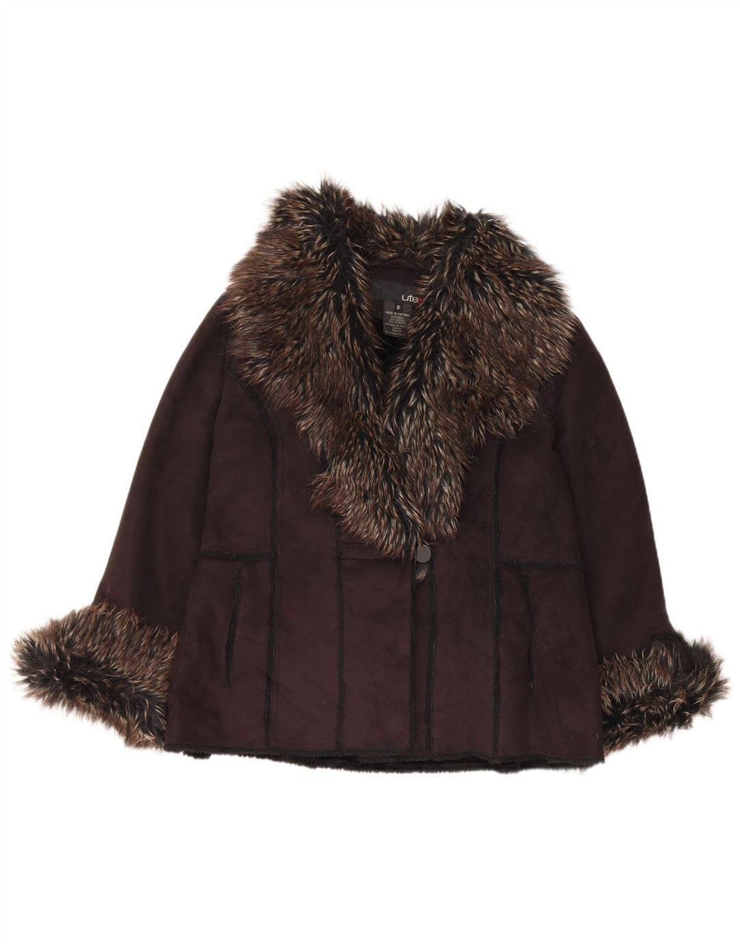 Giacca Sherpa da donna Utex UK 14 Acrilico marrone medio