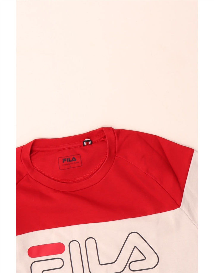FILA Felpa grafica da uomo Maglione grande in cotone color block multicolore