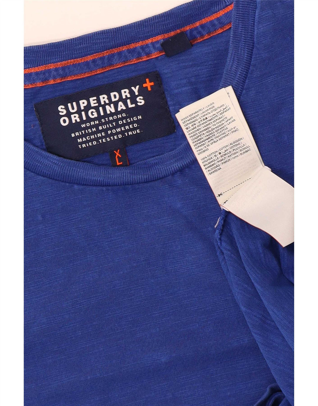 T-shirt da uomo Superdry Top XL in cotone chiazzato blu