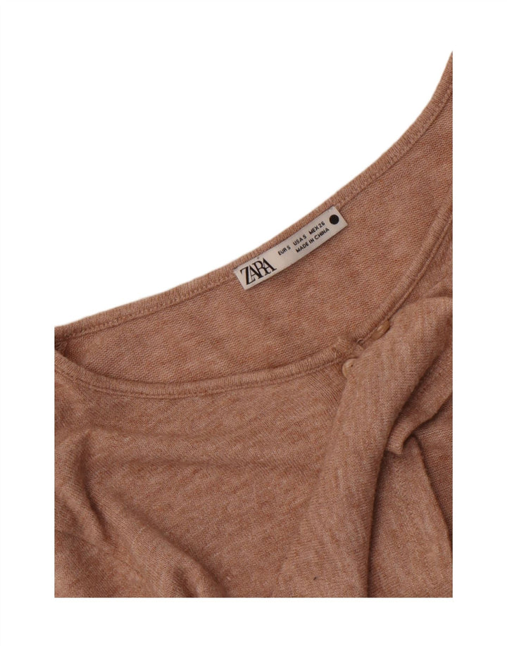 Top corto da donna Zara UK 8 piccolo beige screziato