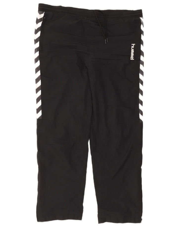 Pantaloni da tuta con grafica Hummel da uomo, grandi, in poliestere color block nero