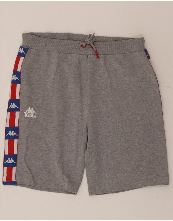 Pantaloncini sportivi grafici da uomo Kappa in cotone color block grigio medio