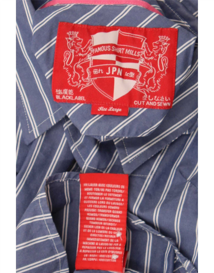 Camicia da donna Superdry Classica in cotone a righe grandi blu