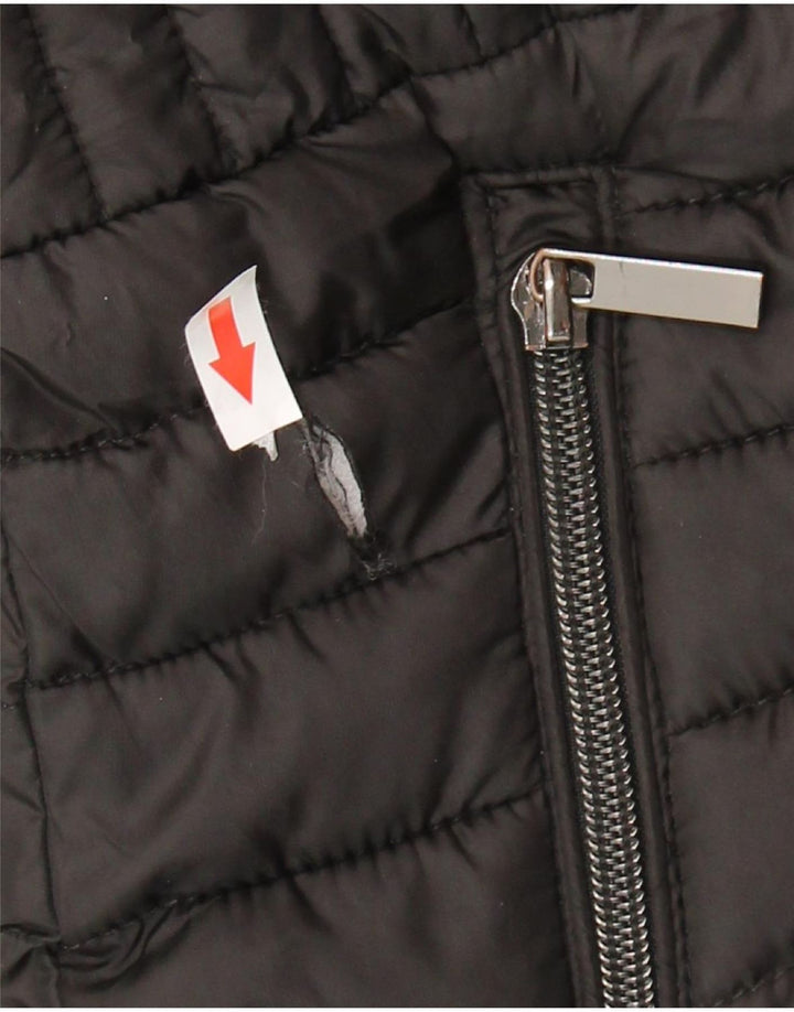 Giacca imbottita con cappuccio da donna Zara UK 10 piccola poliestere nero