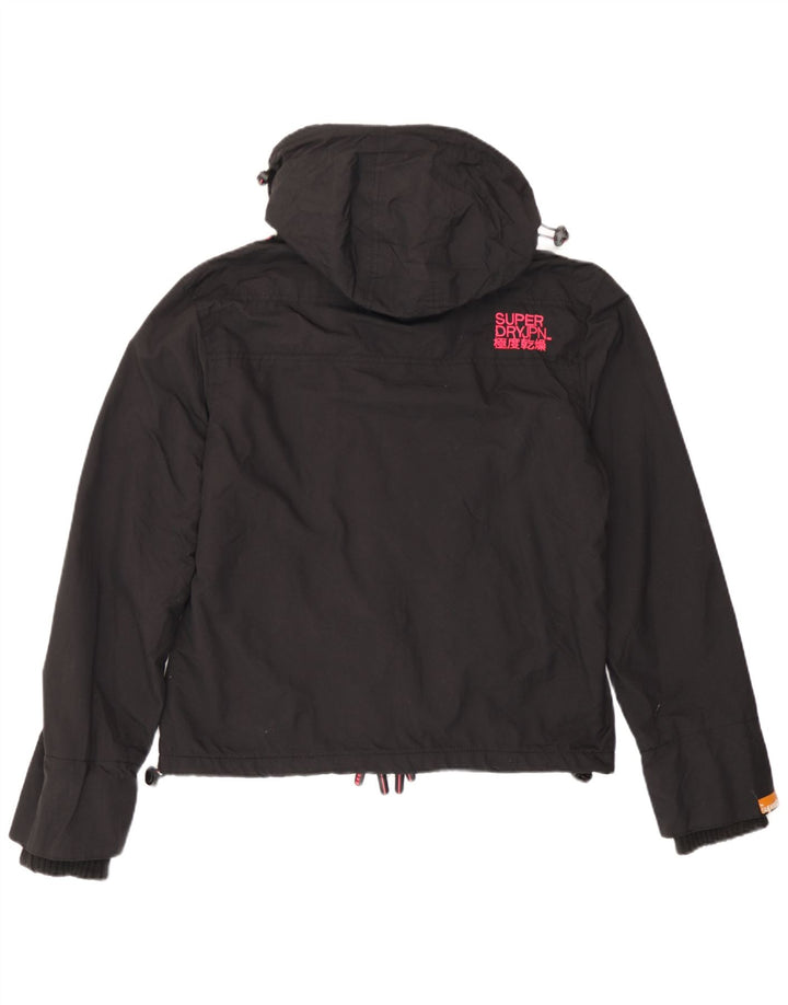 Giacca a vento con cappuccio da donna Superdry UK 14 grande nylon nero