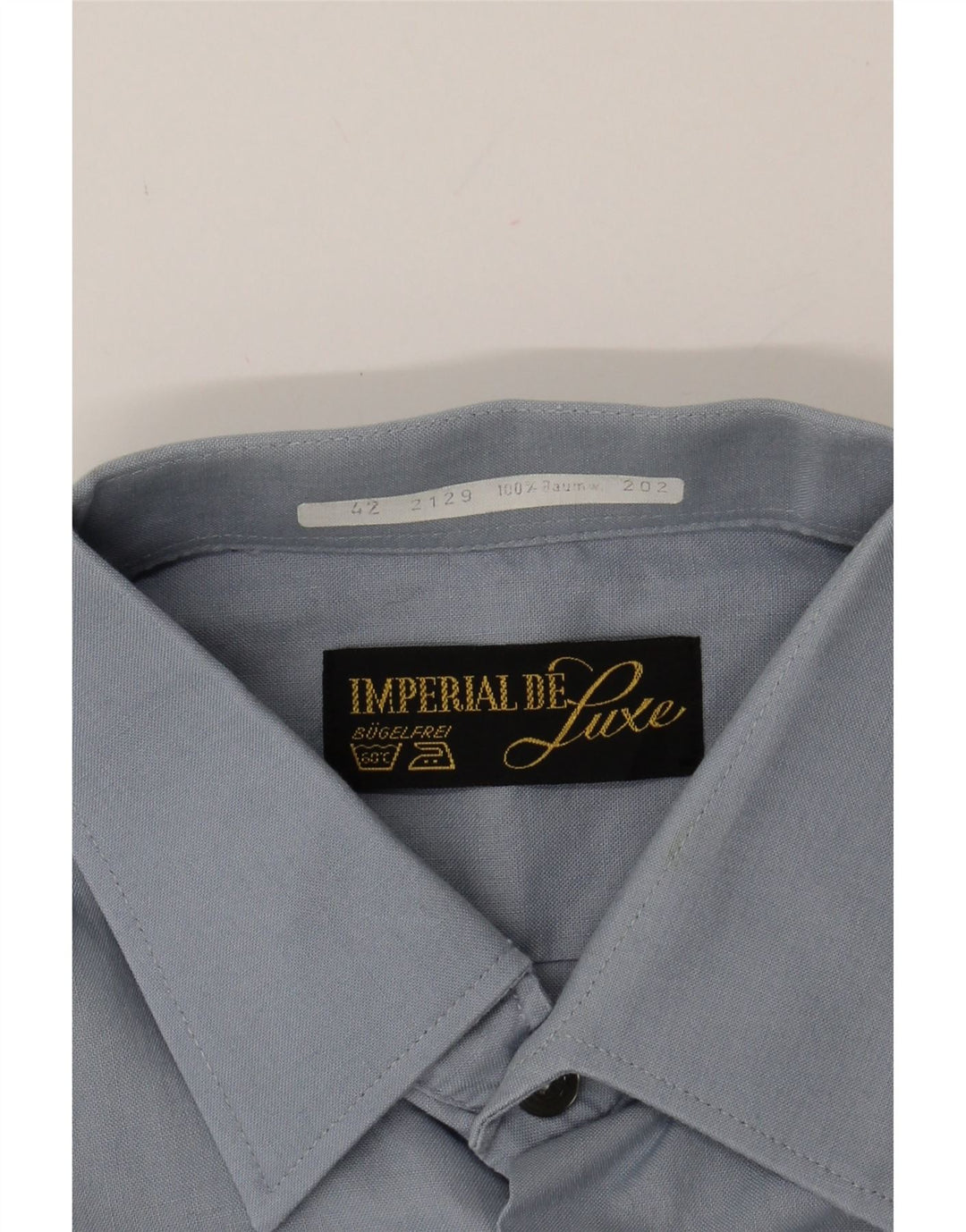 VINTAGE Mens Shirt Size 42 Large Blue Cotton Vintage Vintage and Second-Hand Vintage from Messina Hembry 