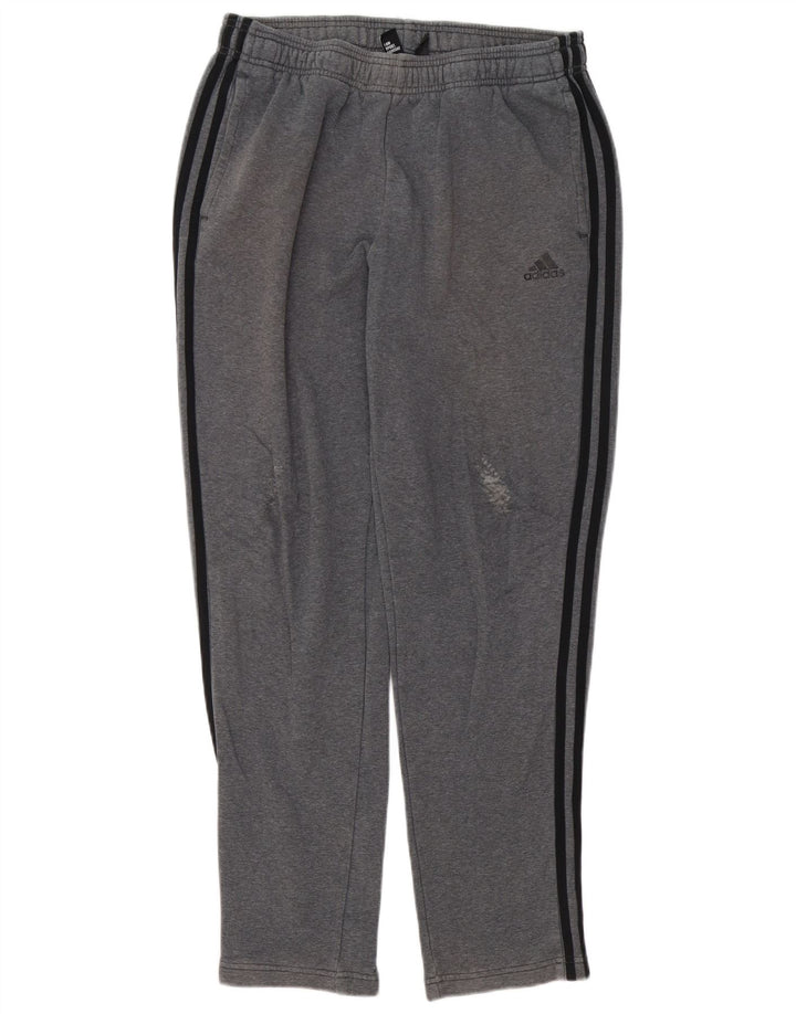 Pantaloni da tuta da uomo Adidas Large in cotone grigio