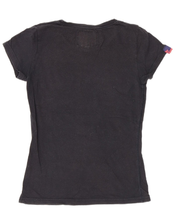 T-shirt grafica da donna Superdry Top UK 6 XS blu navy cotone