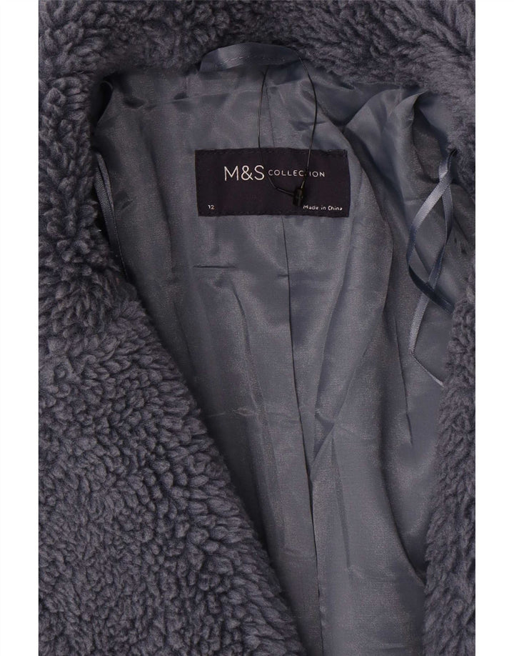 Cappotto oversize in pelliccia sintetica Marks & Spencer da donna UK 12 Grigio medio