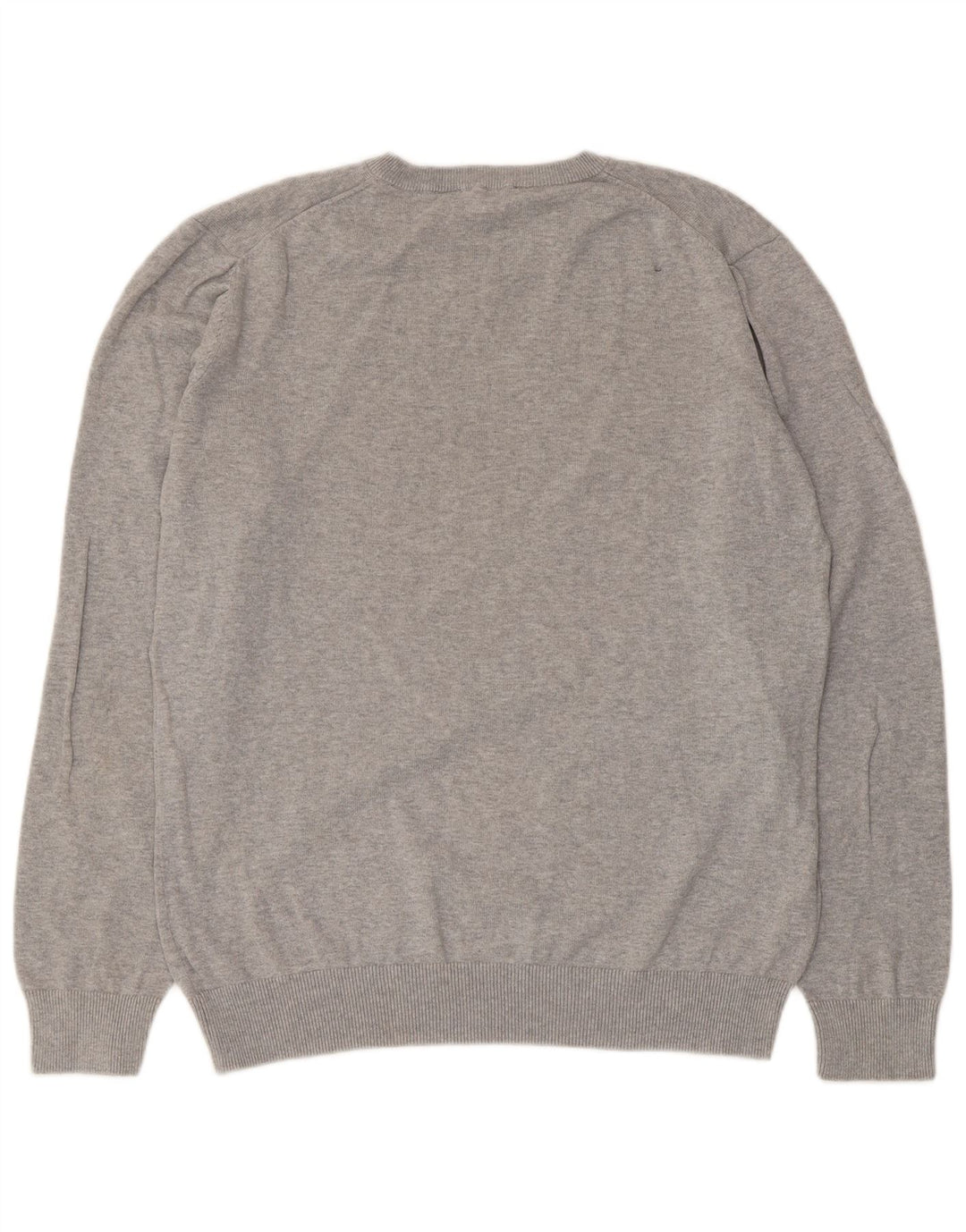 Crew Clothing Maglione da uomo con scollo a V grande cotone grigio