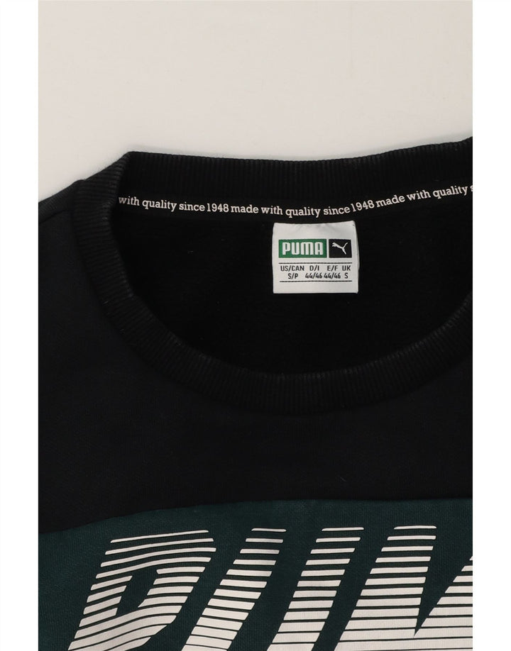 Felpa grafica da uomo Puma Maglione piccolo color block nero