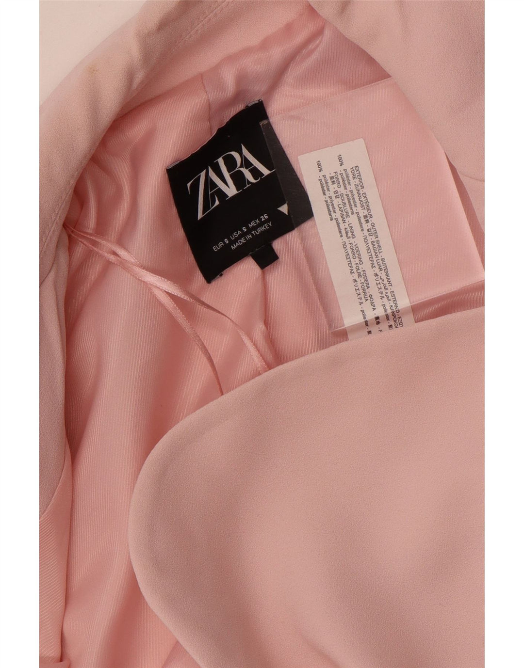 Giacca blazer a 2 bottoni da donna Zara UK 10 piccola rosa in poliestere