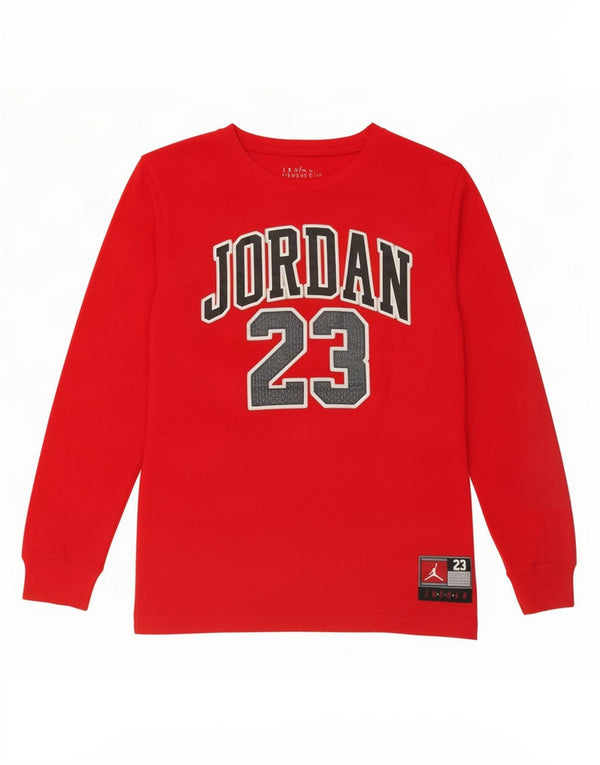Top con grafica Jordan da ragazzo a manica lunga 13-14 anni XL in cotone rosso