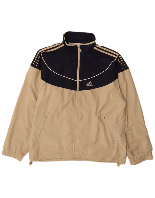 Giacca da ginnastica da uomo Adidas, grande, in poliestere color block beige
