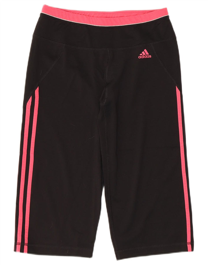 Leggings ADIDAS Climalite Capri da donna UK 8/10 piccolo poliestere nero