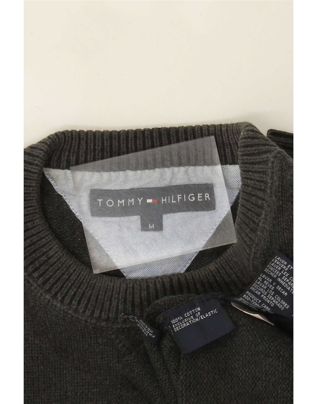 Maglione maglione girocollo da uomo Tommy Hilfiger in cotone grigio medio