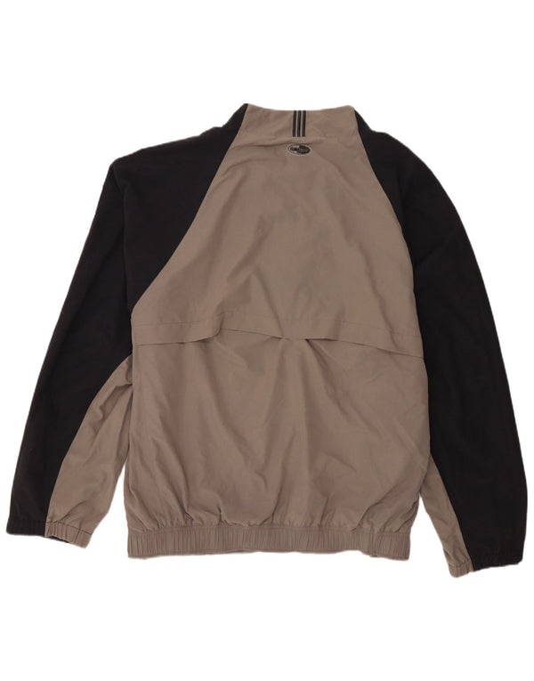 Adidas Uomo Zip Collo Pullover Tuta Top XL Grigio Colourblock Poliestere