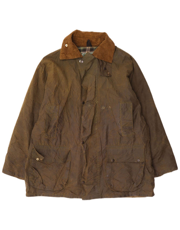 MILLER & SIMONS Giacca da uomo in cotone cerato UK 38 Verde medio