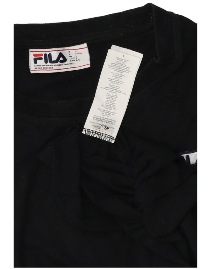 T-shirt da donna FILA Top Large in cotone nero