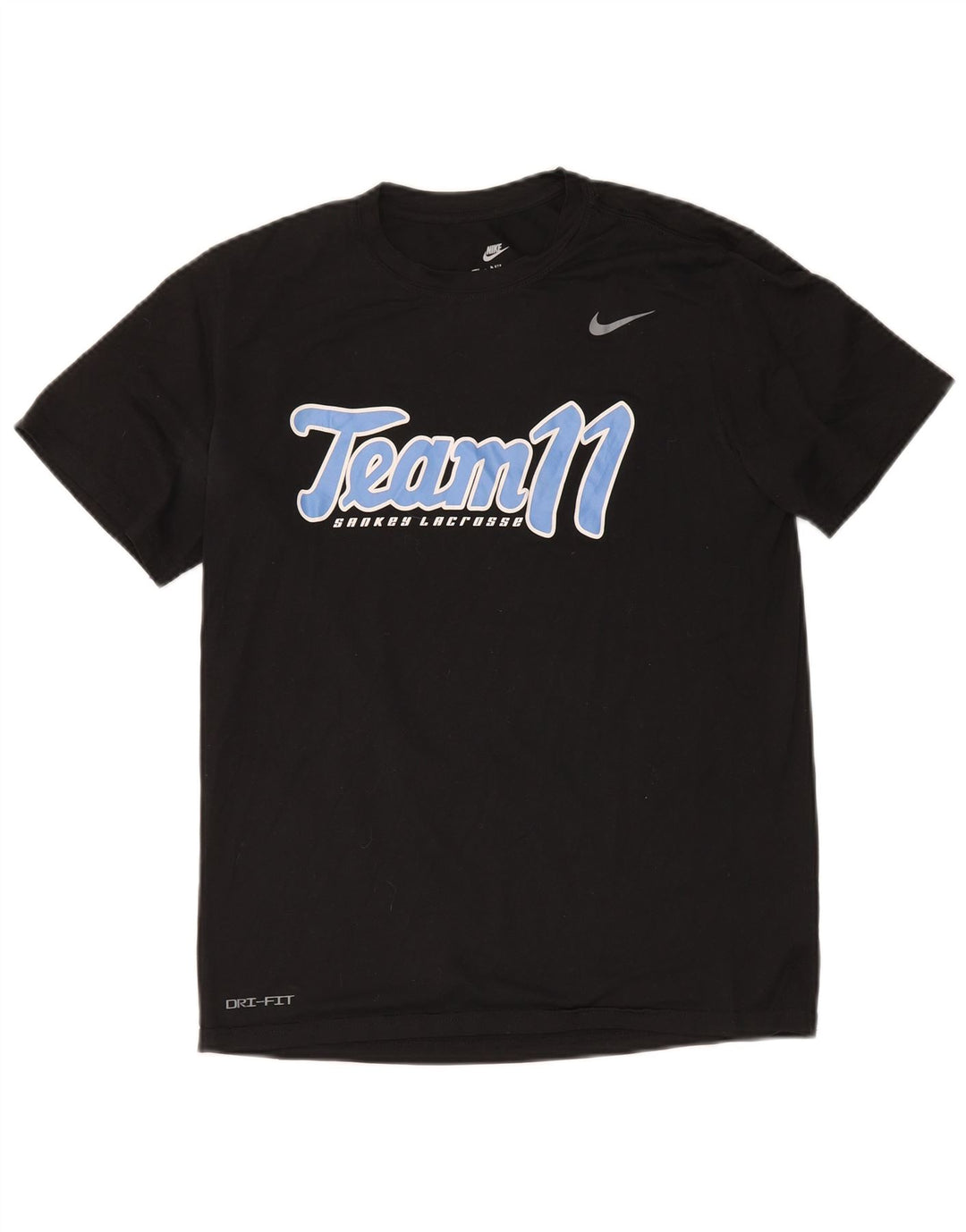 T-shirt grafica Nike Dri Fit da uomo, parte superiore in poliestere nero medio