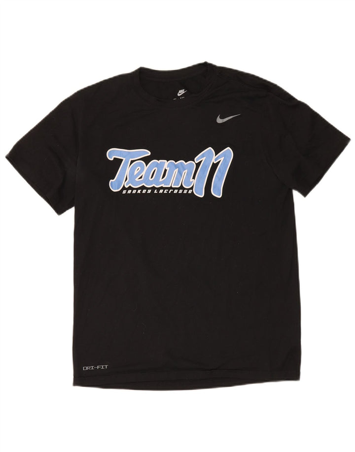T-shirt grafica Nike Dri Fit da uomo, parte superiore in poliestere nero medio