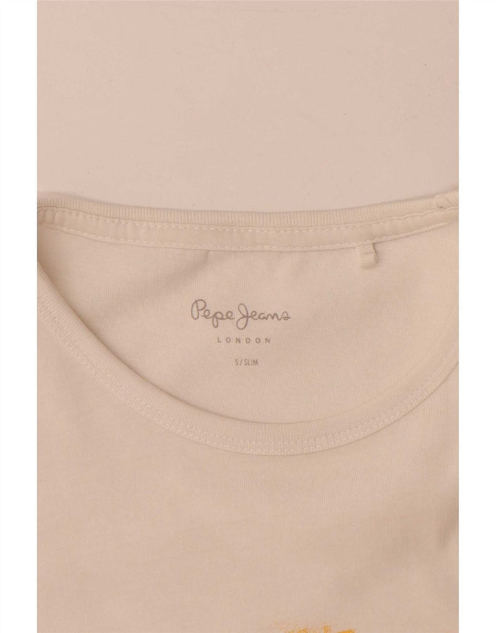 PEPE Jeans T-shirt grafica slim da uomo Top piccola bianca
