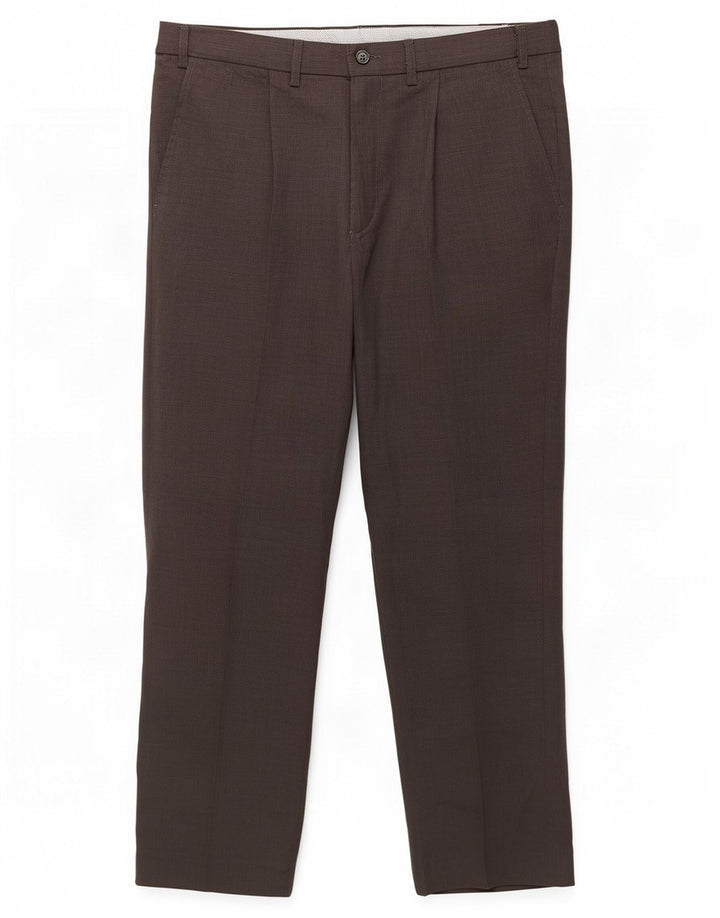 Pantaloni da abito con pegging da uomo Marks & Spencer W36 L31 poliestere grigio
