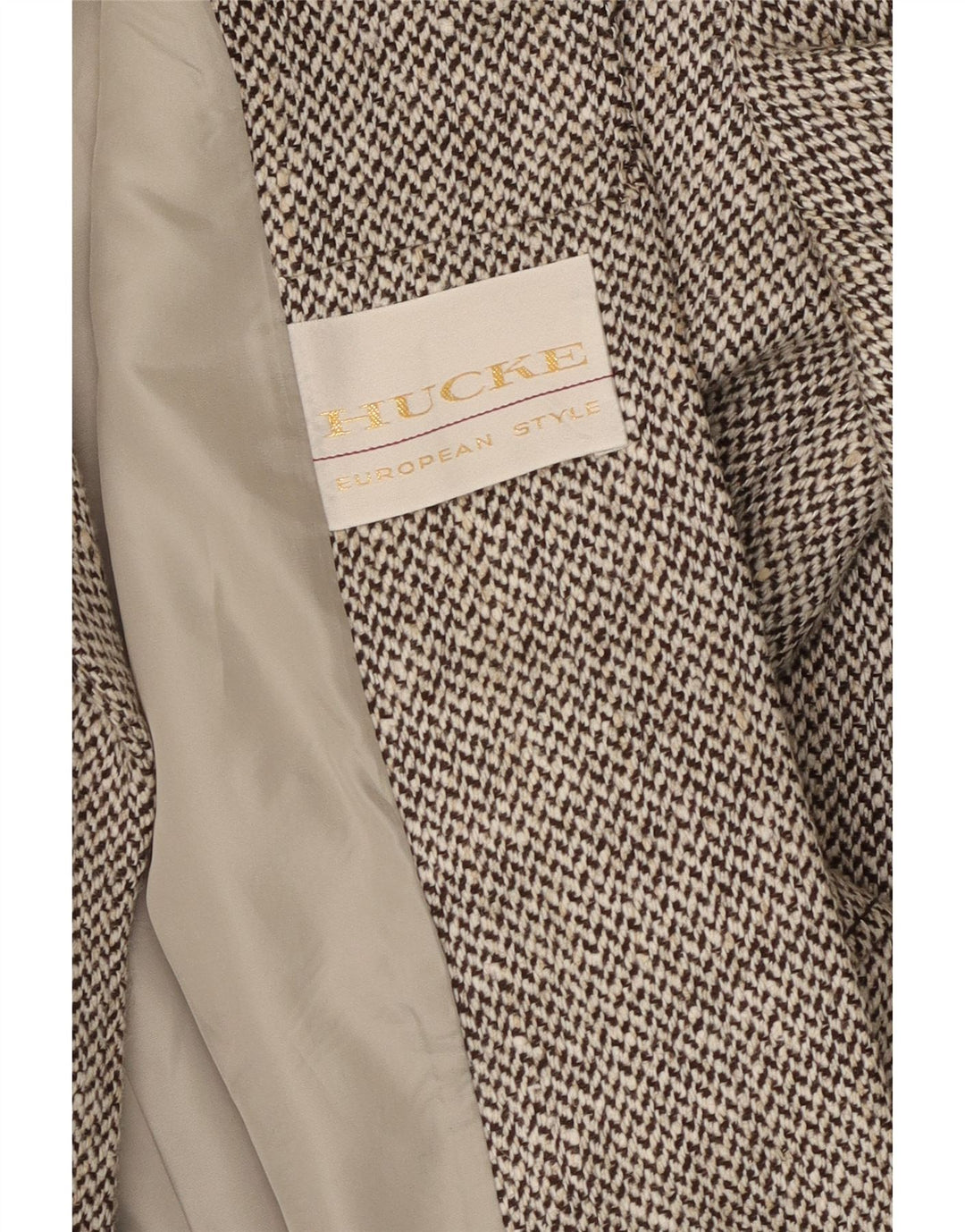 Giacca blazer da donna a 4 bottoni Hucke UK 14 grigio medio a spina di pesce