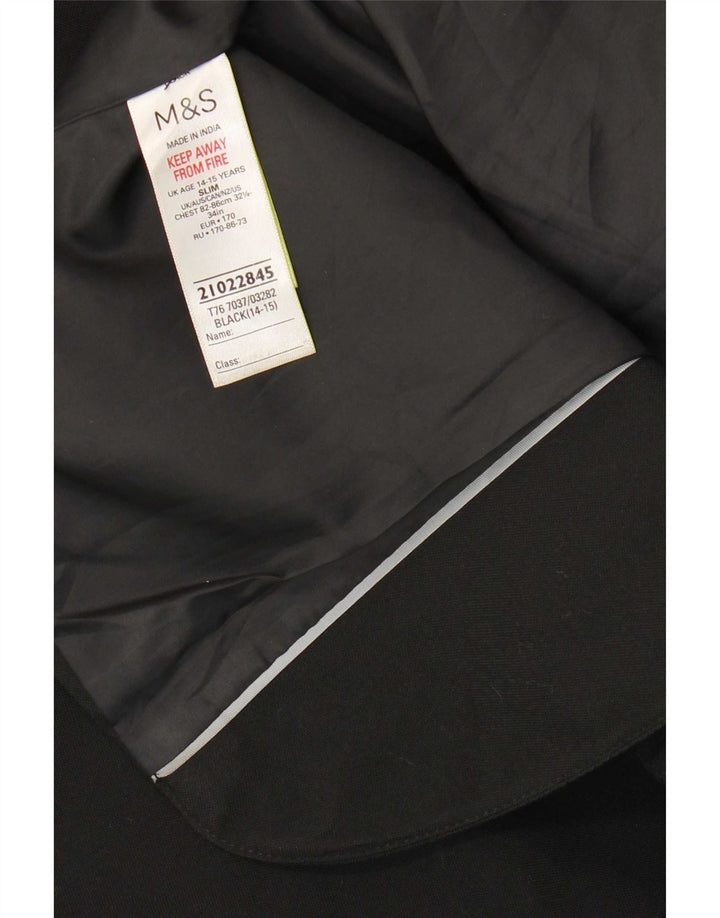 Giacca blazer a 2 bottoni Marks & Spencer da ragazzo 14-15 anni in poliestere nero