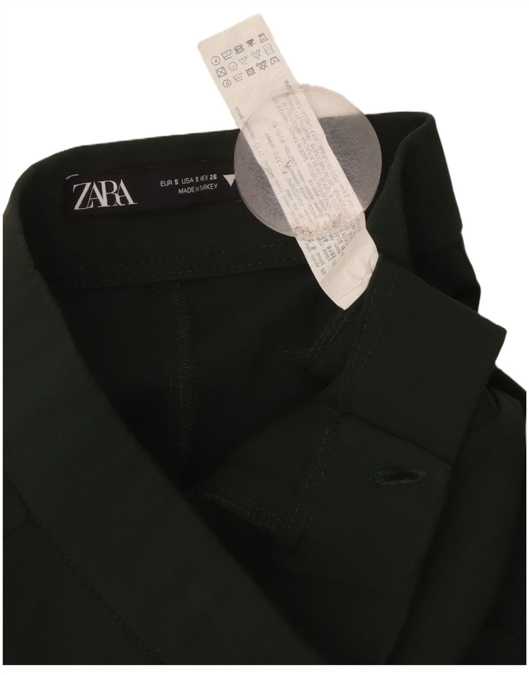 Pantaloni casual ZARA da donna Bootcut piccoli W26 L25 cotone verde