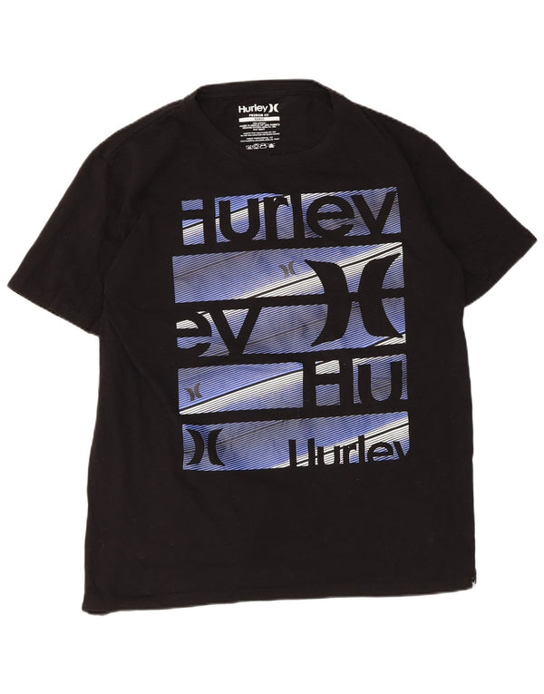 T-shirt grafica da uomo Hurley Premium Fit XL in cotone nero