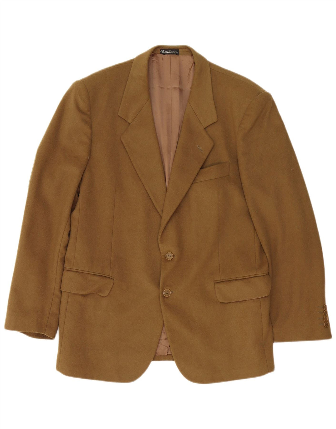 Giacca blazer vintage da uomo a 2 bottoni IT 52 XL kaki cashmere