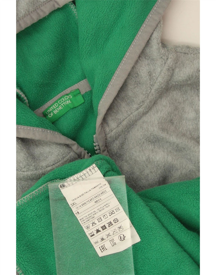 Giacca in pile con cappuccio Benetton da bambino 13-14 anni 3XL Poliestere grigio