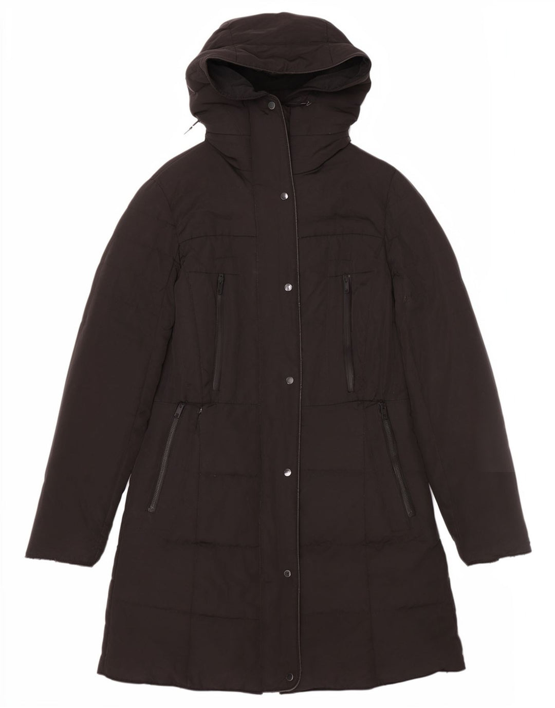 Cappotto imbottito con cappuccio da donna Zara UK 14 medio nero