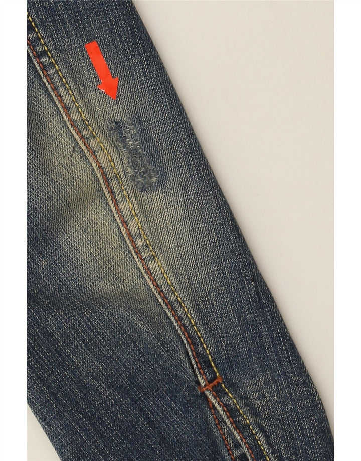 VINTAGE Womens Denim Jacket UK 12 Medium Blue Cotton Vintage Vintage and Second-Hand Vintage from Messina Hembry 
