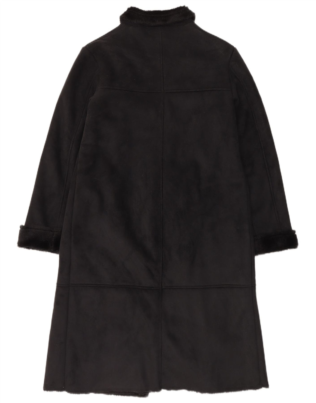 Soprabito Sherpa da donna vintage UK 12 poliestere nero medio