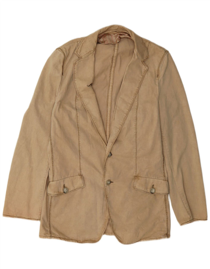 Giacca blazer da uomo a 2 bottoni Hugo Boss EU 48 cotone beige medio