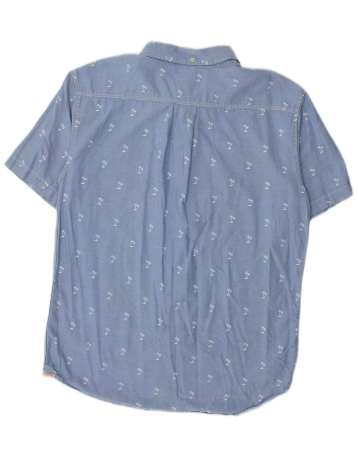 Camicia a maniche corte da uomo Vans in cotone floreale blu medio
