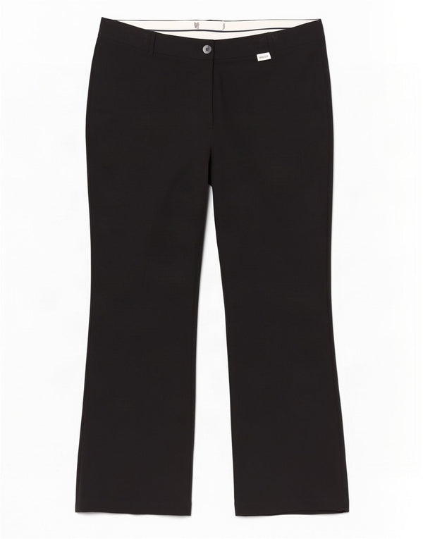 Pantaloni da abito a vita alta da donna Marks & Spencer UK 18 XL W38 L30 Nero