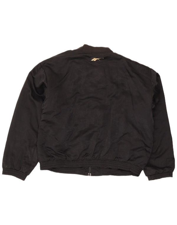 Giubbotto bomber Reebok da uomo vestibilità ampia UK 42 XL nylon nero