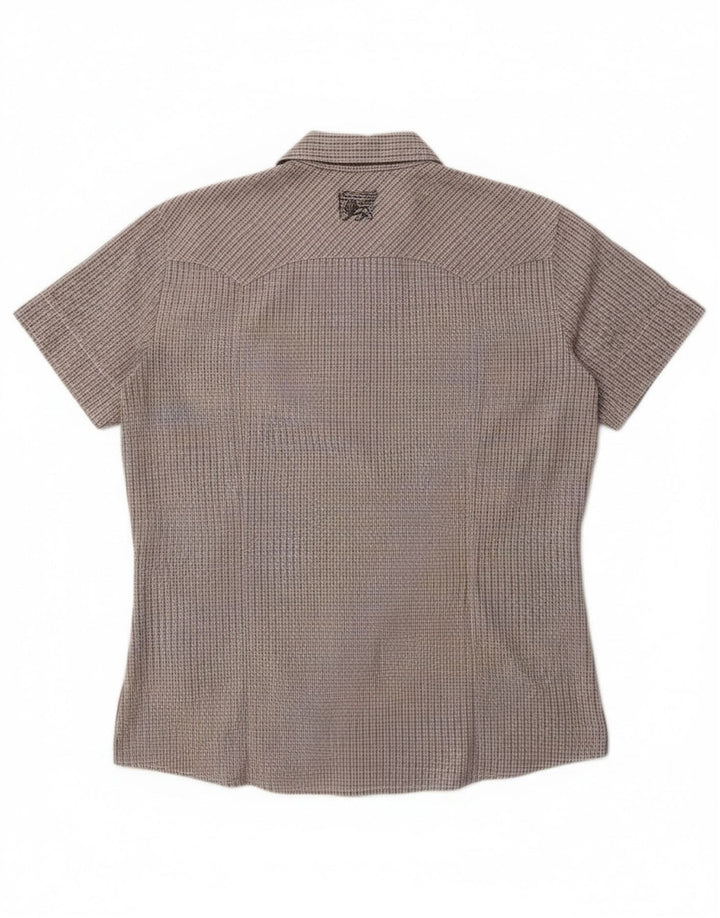 PEPE Jeans Camicia militare a maniche corte da uomo XL in cotone a quadri grigio