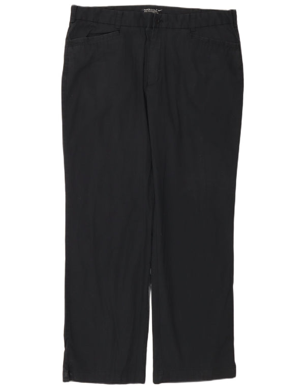 Nike Womens Straight Casual Trousers W38 L32 Navy Blue Cotton