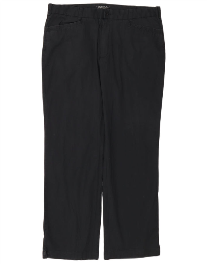 Pantaloni casual dritti da donna Nike W38 L32 cotone blu navy