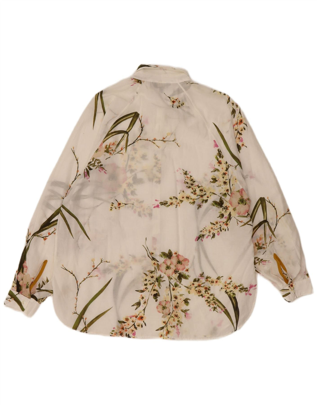 Camicia oversize trasparente da donna di Massimo Dutti EU 36 XS Bianca floreale