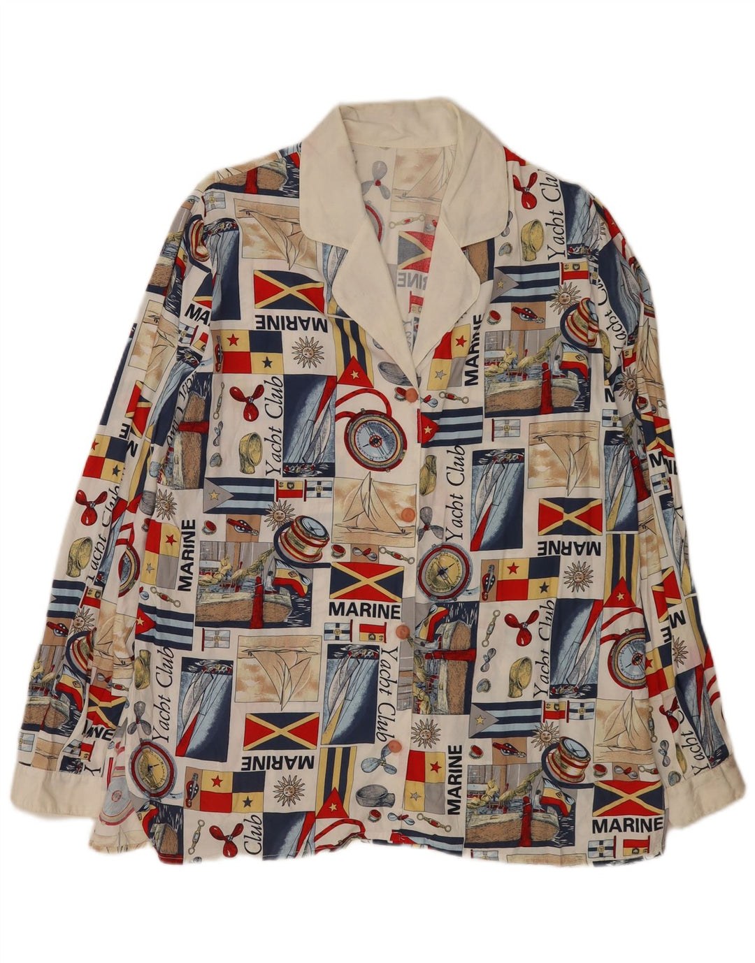 Camicetta da donna con grafica astratta vintage UK 16 grande multicolore