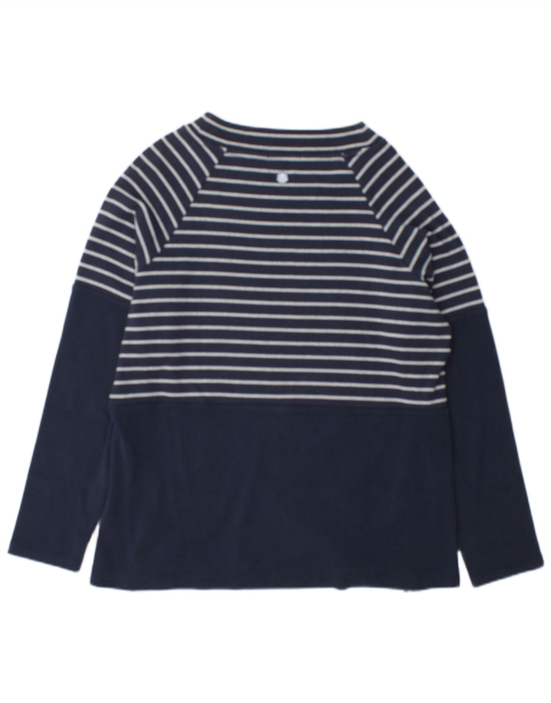 Top da donna Barbour a maniche lunghe UK 12 cotone a righe blu navy medio