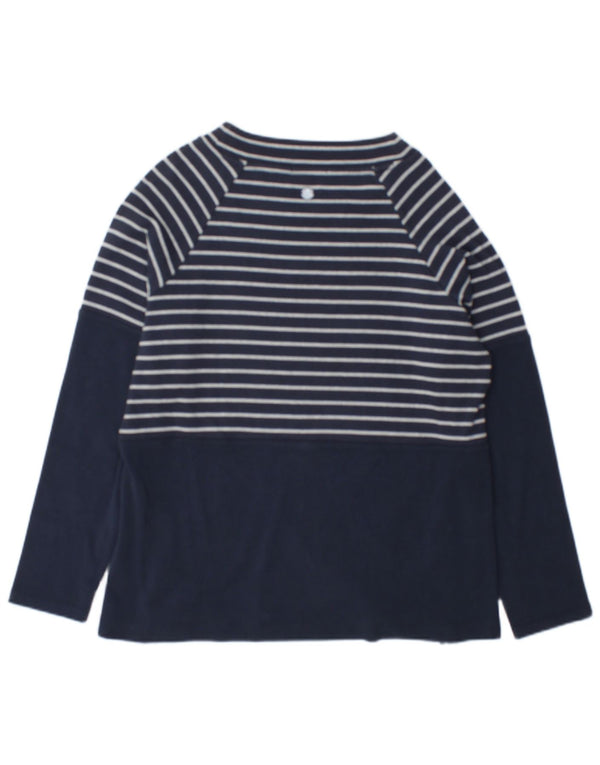 Top da donna Barbour a maniche lunghe UK 12 cotone a righe blu navy medio