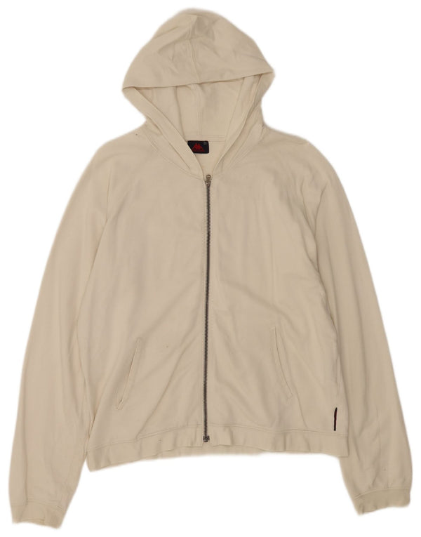 Maglione con cappuccio e zip da donna Kappa UK 18 XL cotone bianco
