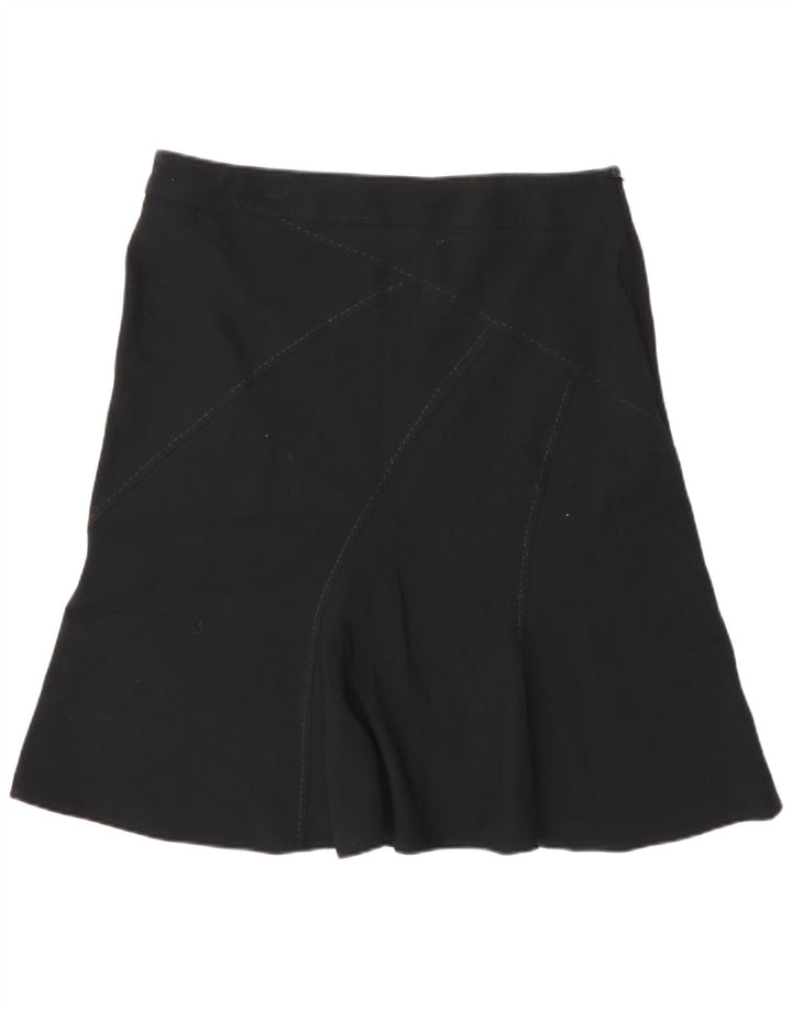 Gonna a trapezio da donna Marks & Spencer UK 14 grande W32 poliestere nero