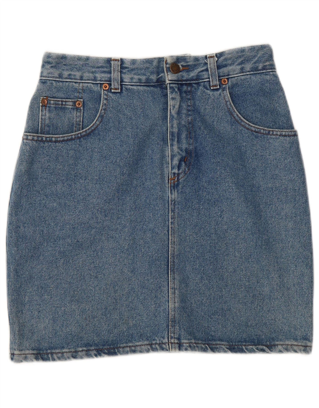 Gonna in denim uniforme da donna W28 in cotone blu medio
